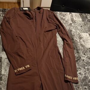 Vibe Brown Long Sleeve with Gold Accents